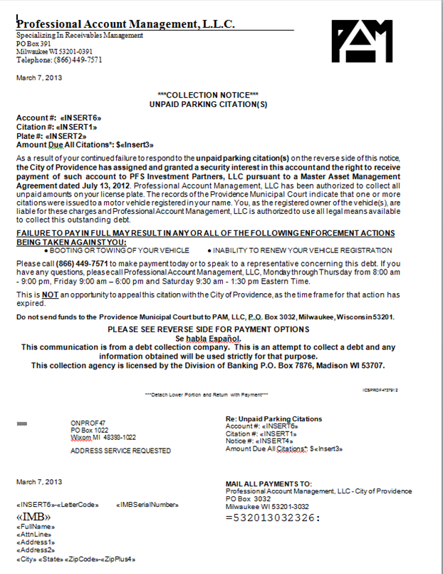 Notice Letter